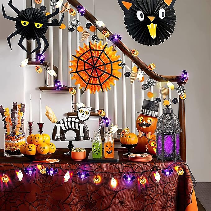 DECORKEY Halloween Decorations Indoor, Purple Decorative Candle Lantern for Moroccan Light Decor, 12.8’’ Vintage Metal Hanging&Tabletop Lantern, Ramadan Lantern for Home Outdoor Patio(Purple)