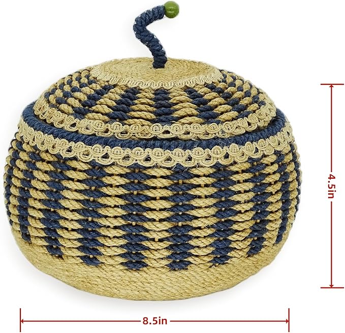 Zenpeace Wicker Basket, Suitable For Hand-Woven Basket In Bedrooms, Kitchens, Bathrooms and Living Rooms, for Organizing and Decorating Projects, Storage Clothes and Various Items, Bread and Keys