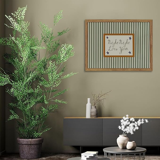 Vintage Green Wall Art, Mid Century Night Night Love You Stripe Canvas Wall Decor Painting, Modern Minimalist Nursery Striped Prints Pictures for Baby Room Kids Bedroom 12x16 Inch Framed