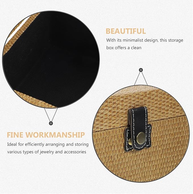 SEWACC Wooden Jewelry Storage Box Large Trinket Case with Lid Retro Wood Organizer for Makeup and Accessories Desktop Decorative Organizer for Women