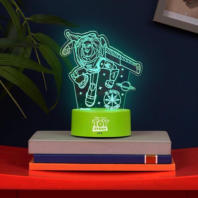 Get Trend Disney Toy Story 3D Illusion Night Light for Kids, Buzz Lightyear, 16 Colors, 4 Lighting Modes, Dimmable, LED Desk Lamp, Bedroom Decor, Gifts for Boys, Girls (Multi Toy Story)