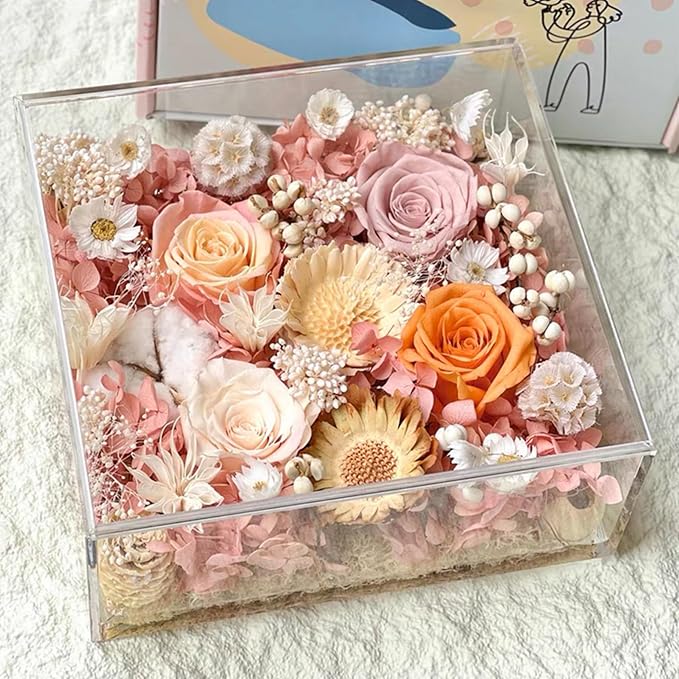 KissYou Acrylic Box Clear Box with Lid Home & Kitchen Organizer Contanier Plastic Square Cube Graduation Wedding Birthday Candy Boxes Party Decoration Gift Wrap Box