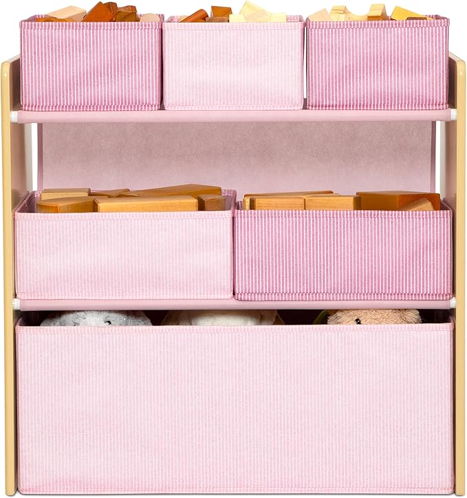 Delta Children - GapKids 6 Bin Toy Organizer - Greenguard Gold Certified, Blush Pink