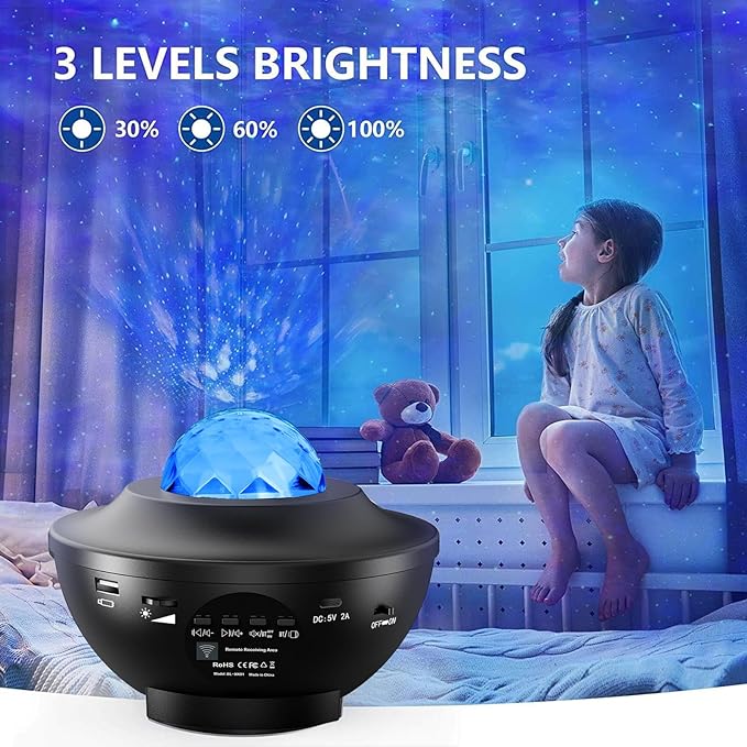 itayak Galaxy Star Projector,Nebula LED Night Light for Room Decor, Ocean Wave Starry Sky Light Projector for Bedroom Home Theater, Remote & Bluetooth Speaker, Christmas for Kids Boy Girl Adults