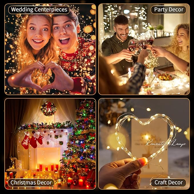 20 Pack LED Fairy Lights Battery Operated,3 Features Blinking Slowly Blinking & just on 7FT 20 LED Waterproof Mini Twinkle String Lights for Christmas Decorations,10 White & 10 Warm White