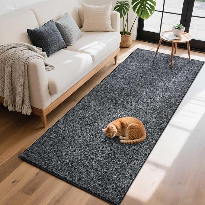 FinRèc 2x8 Washable Runner Rugs for Kitchen Hallway Bedroom, Low Pile Thin Rug Solid Color, Non-Slip Carpet Indoor for Home Decor (Grey)