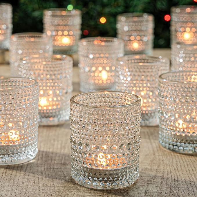 72pcs Votive Candle Holders - Wedding Decor, Clear Glass DIY Wax Filling Votives Candle Holders, Tea Light Candle Holder for Birthday Home Table Decoration（Clear,72）