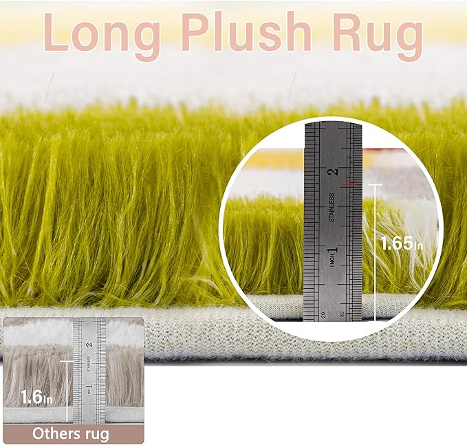 PureCozy Checkered Rug 5x7 for Living Room, Colorful Modern Shag Rug Super Soft Washable Indoor Fuzzy Carpet Non-Slip Fluffy Rugs for Bedroom Home Aesthetic Decor