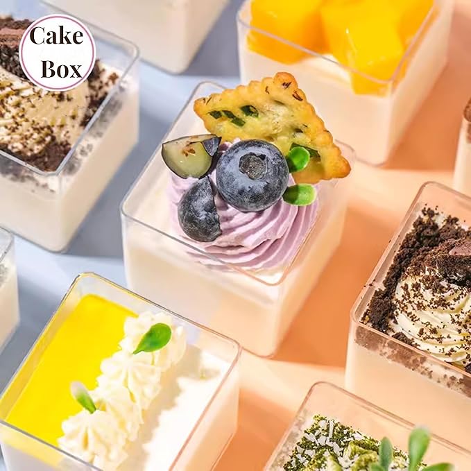 KissYou Acrylic Box 4 Packs Clear Square Cube with Lid Jewelry Storage Boxes Graduation Wedding Birthday Party Candy Boxes Decorative Box