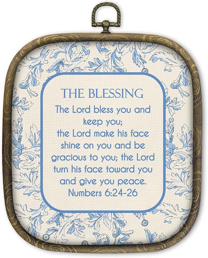 KSDUT Christian Wall Art Decor - Blue Flower Vintage Country Wall Art Canvas Frame Hanging Prints, Bible Verse Hydrangea Square Wall Art Decor for Grandmillennial Home Gallery Decorations 6.5"x5.7"