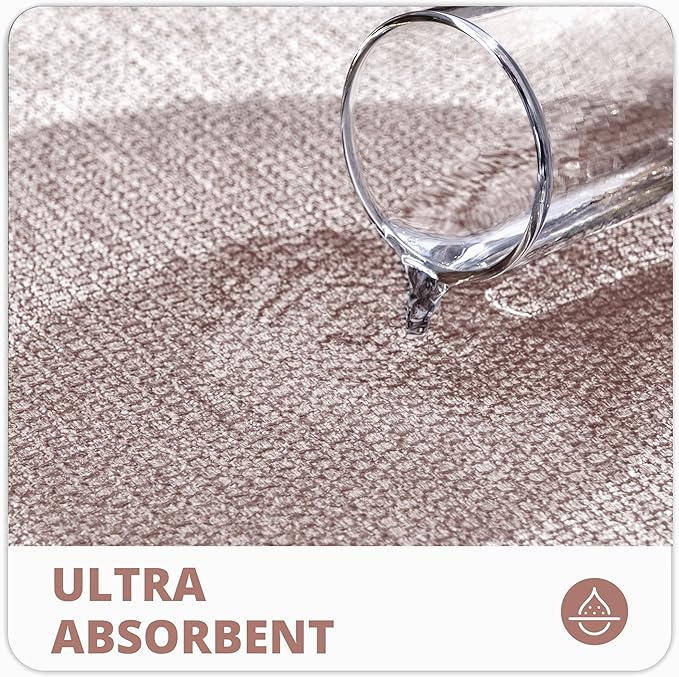 Bosap Toilet Rugs U Shaped Bathroom Rug,Machine Washable Non Slip Quick Dry Super Absorbent Ultra Thin Toilet Mats for Bathroom Toilet.Beige,1'8"x2'(20x24inch)