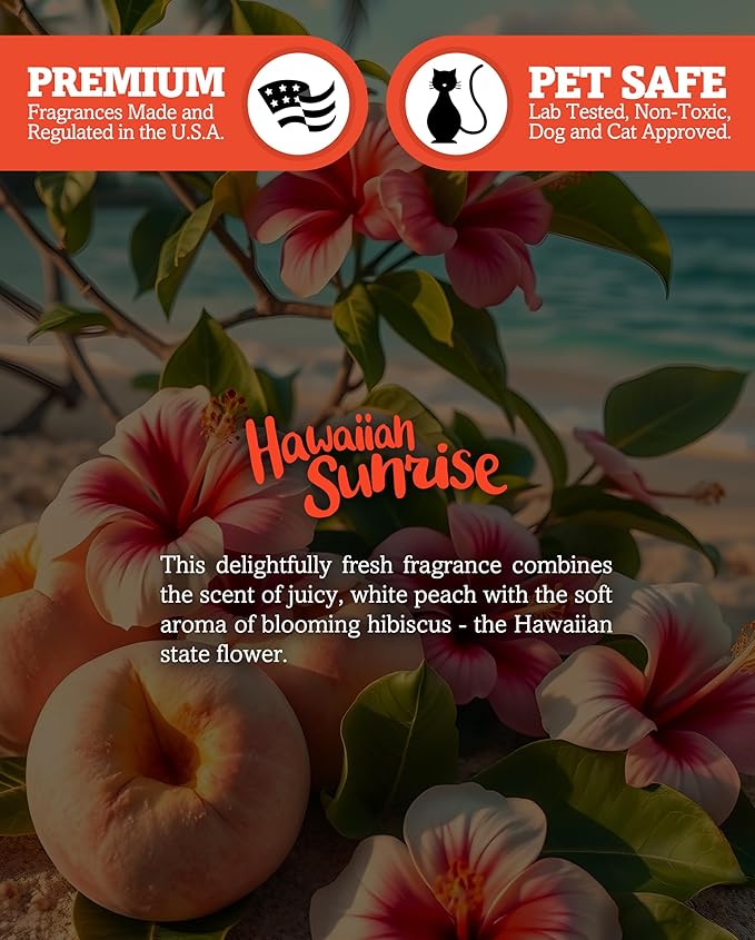 Shortie's Candle Company Hawaiian Sunrise Premium Tealight Candles - Highly Scented with Essential Oils - 6 Orange Tea Lights - Beautiful Candlelight - Made in the USA - Fresh & Clean Collection