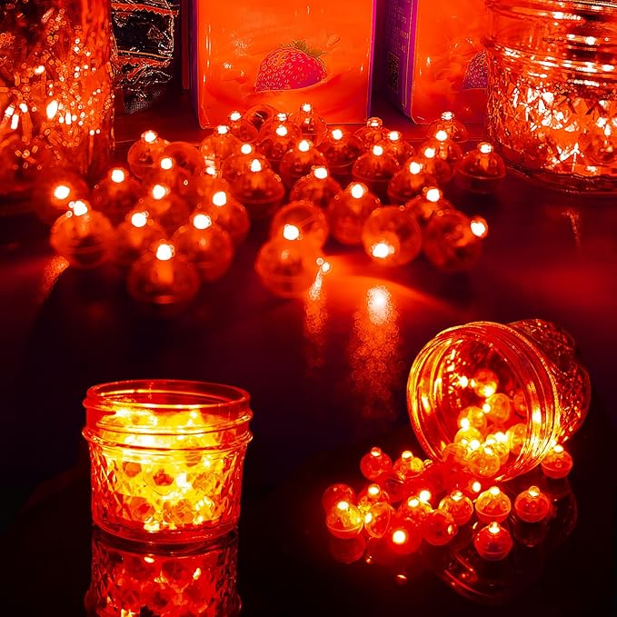 Aogist 200Pcs Red Balloon Lights with Hook,Long Standby Time,Waterproof Mini Light for Birthday Party Wedding Christmas Halloween Easter Decorative (Steady)