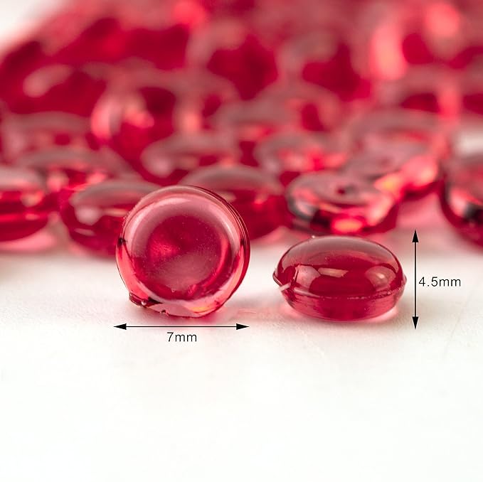 HappyFiller 4400 PCS Ruby Red Tiny Slime Beads 7 mm Acrylic Gems for Vase Filler,Party Confetti,Arts Crafts,Home Accents,Makeup Brush Holder,Candle Tray Fillering,0.28 Inch