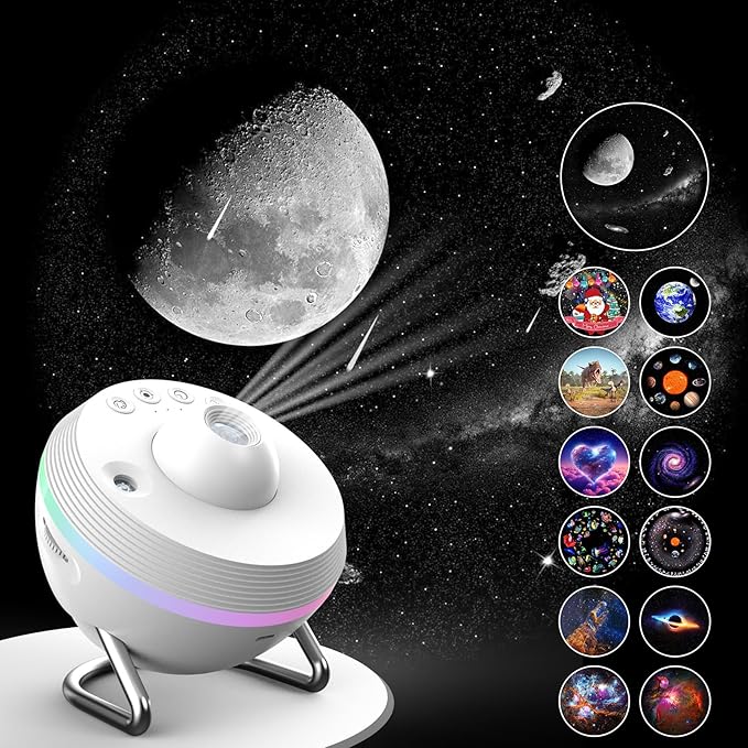 Galaxy Projector,13 in 1 HD Planetarium Star Projector for Bedroom,Star Projector Galaxy Light with Meteor Effects and Timer,LED Space Galaxy Lamp for Kids,Adults Bedroom Decoration,Ceiling,Gifts