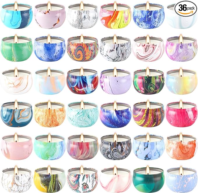 Howemon 36 Pack Scented Candles Set for Home, Relaxing Stress Relief, Aromatherapy - Natural Soy Wax and Fragrance - Gifts for Women, Mom, Best Friend, Wife, Birthday
