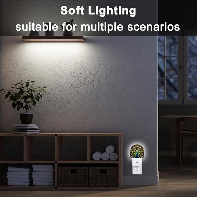 The Peacock Opens Night Light, Night Lights Plug Into Wall Home Indoor Stairway Kitchen Corridor,Boys Girls Women Men Room Gifts