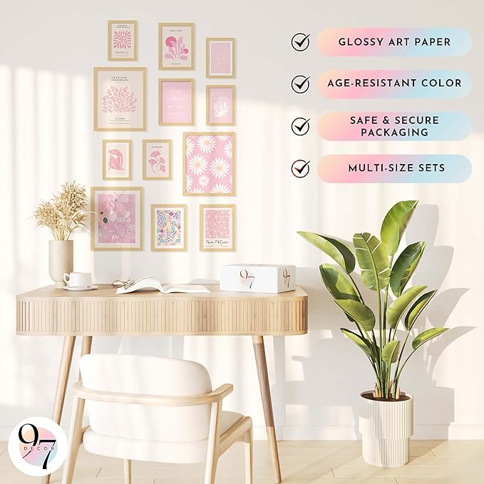 97 Decor Pink Wall Decor Aesthetic Pictures - Matisse Wall Art Pink Posters for Room Aesthetic, Abstract Danish Pastel Prins, Light Pink Dorm Wall Decor for College Girls Bedroom (8x10 Unframed)
