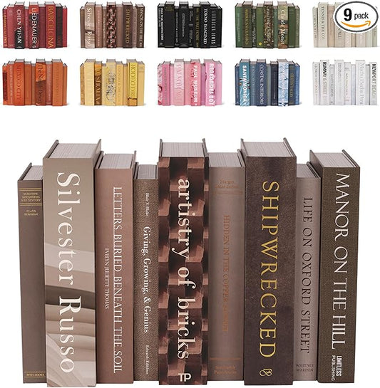 9 Faux Books with Hidden Storage (Earth), Vintage Books, Secret Storage, Bookshelf Decor, Coffee Table Storage, Home Staging Accessory, Brown Home Decor