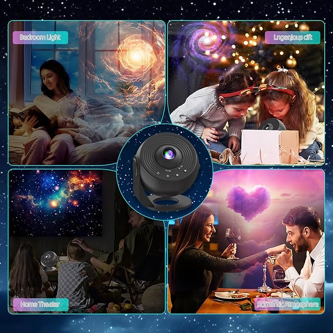 Galaxy Projector Pro for Bedroom,13 in 1 Planetarium Star Projector with Solar System & Constellation,Ceiling Night Light with Timer,LED Space Galaxy Lamp Bedroom Room Decor for Adults Kids - Black