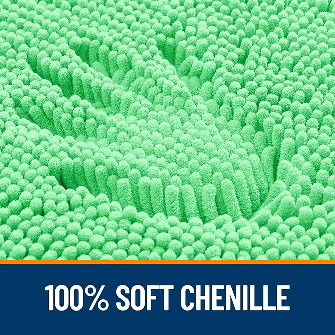 OLANLY Bathroom Rugs 34x21, Extra Soft Absorbent Chenille Bath Rugs, Rubber Backing Quick Dry, Machine Washable Bath Mats for Bathroom Floor, Tub and Shower, Home Decor Accessories, Mint Green