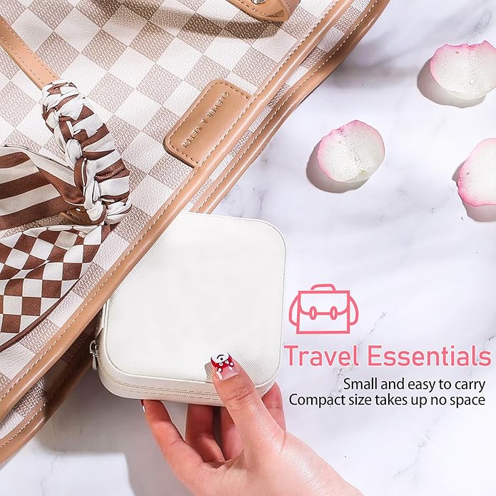 AYGXU Travel Jewelry Box for Women and Girls - Small Case With Initial A-Z - Teacher Gifts