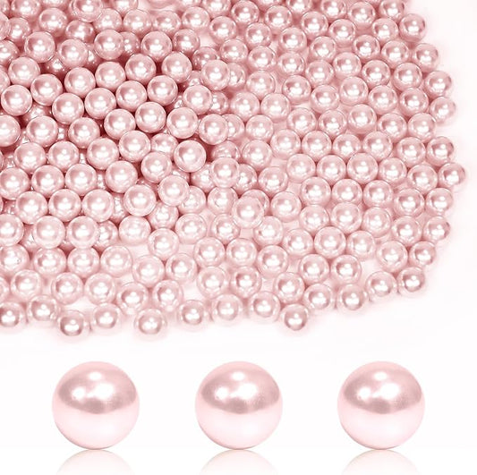 1400Pcs Pink Vase Filler Pearl Beads for Crafting 8mm Beads No Holes Decor Suitable for Wedding Decor, Party Decorations, Centerpiece Table Decorations