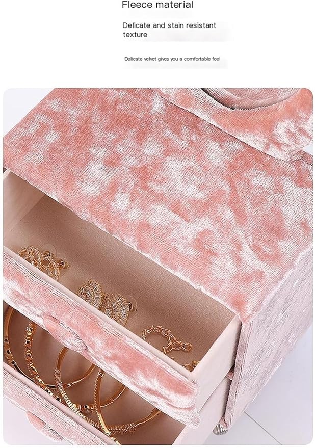 Makeup Organizer Miniature Furniture Shaped Gray Jewelry Organizer Earrings Necklace Ring Organizer Jewelry Makeup Mirror Ring Organizer Storage Box (Color : Pink, Size : C)