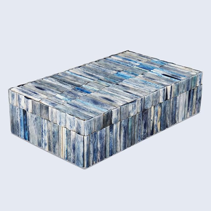 Handicrafts Home Decorative Storage Box 10x6 – Remote Organizer Box with Lid, Modern Decorative Keepsake Box, Boho Shelf Décor, Memory Box for Photos or Letters, Decorative Box for Table Décor