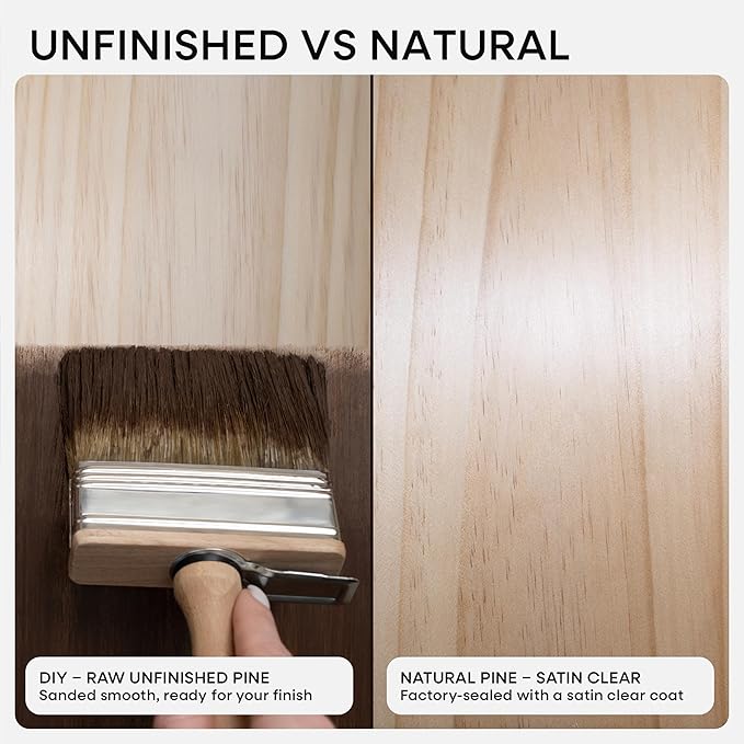 Homeforia 36 inch Wood Floating Shelves, High End Solid Natural Wood 36inch Large Floating Shelf Bathroom, Unfinished Wooden Floating Shelves for Wall, Heavy Duty Bracket, 36 X 6.5 X 1.75 in, Set of 3