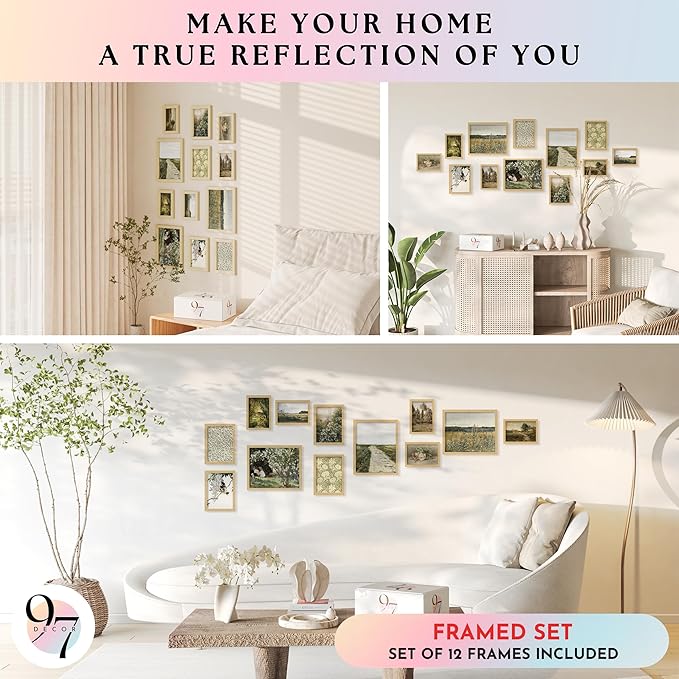 97 Decor Vintage Wall Art Prints - Vintage Prints for Wall Decor, Countryside Landscape Painting Spring Pictures, Farmhouse Poster French Country Gallery Wall Art (8x10 Unframed)