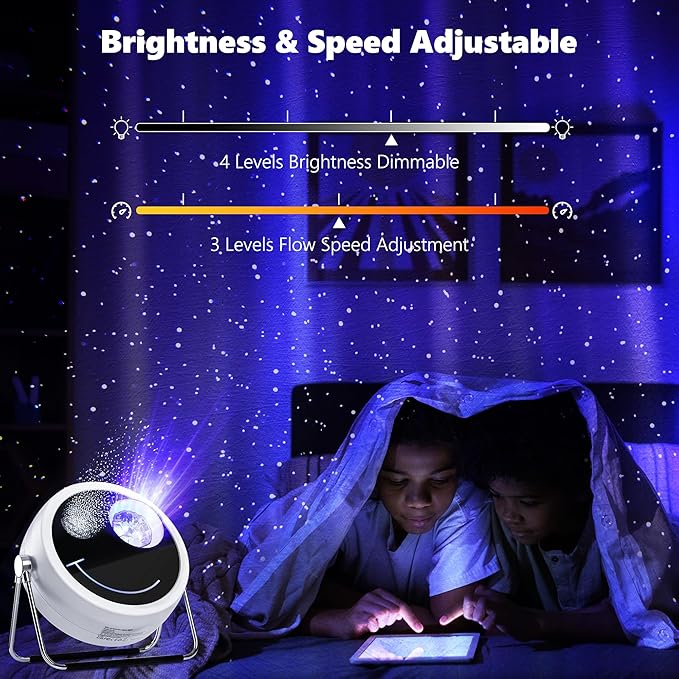 Brizled Star Projector Galaxy Light, USB C White Starry Projector Works with PD Power Supply, Bluetooth Speaker and White Noise Aurora Light, LED Galaxy Lighting for Bedroom Home Party
