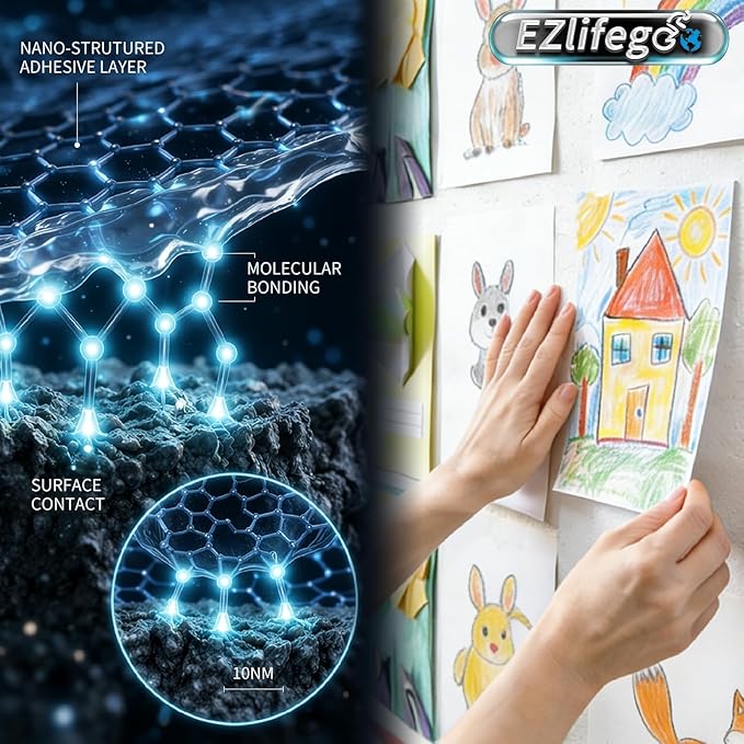 EZlifego Double Sided Tape Heavy Duty(Extra Large 16.5FT), Nano Adhesive Mounting Tape Wall Decor,Sticky Picture Hanging Adhesive Strips Poster Tape