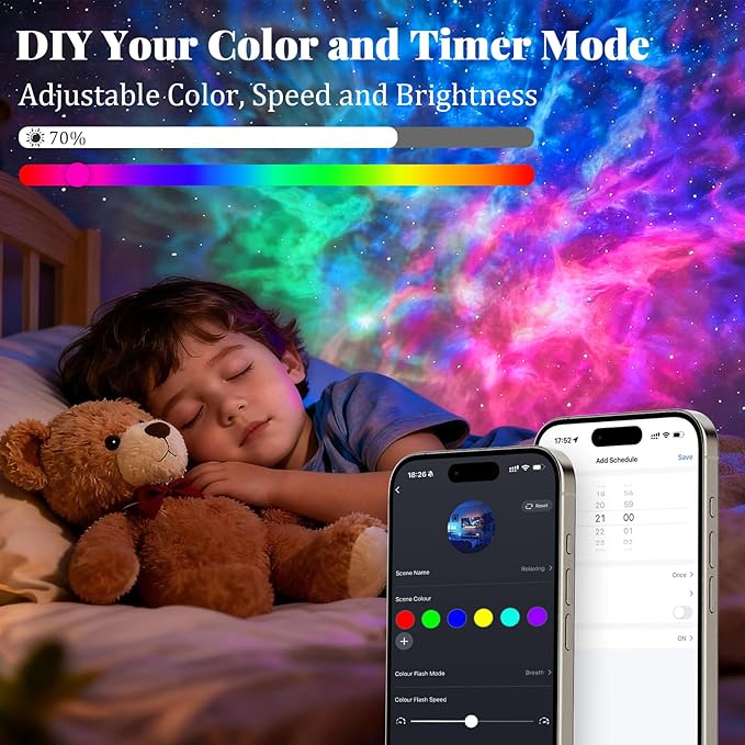 LIUYANG Galaxy Projector for Bedroom, Voice Control Star Projector with Nebula, Night Light for Kids Adults Room Decor Home Party Bar, Compatible with Alexa & Google Home Birthday Valentines Day Gifts