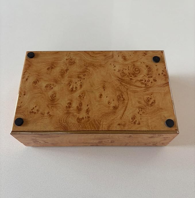 Cruiser's Caché Burl Wood Design Luxe Decorative Box | Fully Suede-Lined | (Small - 8 inches)