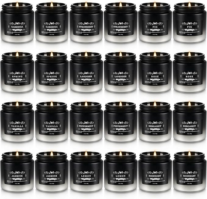 YOROXRG 24 Pack Scented Candles with Added Natural Essential Oils, 3.5oz, Suitable for Various Festivals, Parties, Yoga, and Home Scened