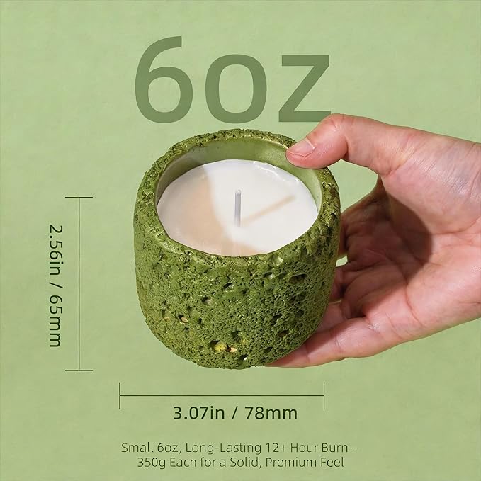 Viyffo 6oz Citronella Candle Outdoor, Small Citronella Candle Indoor, Candles for Home Scented, Non Toxic Soy, Green Ceramic Jar for Patio, Backyard Décor & Camping Gift (12+ Hours Burn)