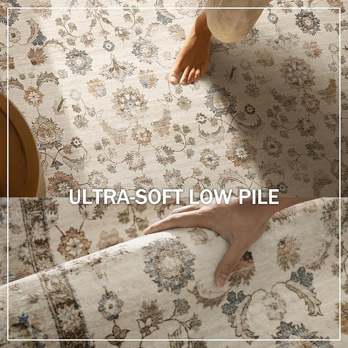 Washable Runners for Hallways Kitchen Rug: 2'6"x8' Kitchen Runner Stain Resistant Non Slip Low Pile Soft Carpet Runners for Hallways Bedroom Entryway Indoor Beside Bathroom Laundry Room