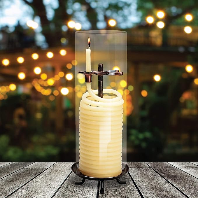 Candle by the Hour 80-Hour Citronella Candle, Glass Cylinder, Eco-friendly Natural Beeswax with Cotton Wick