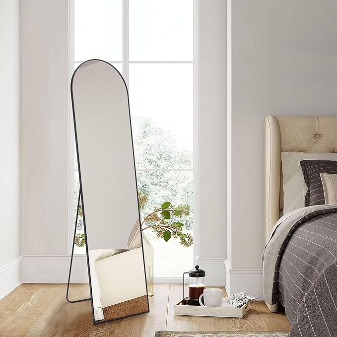NEWBULIG Full Length Mirror, Full Body Floor Mirror with Aluminum Alloy Thin Frame, Wall or Standing Mirror for Bedroom, Living Room, Dressing Room