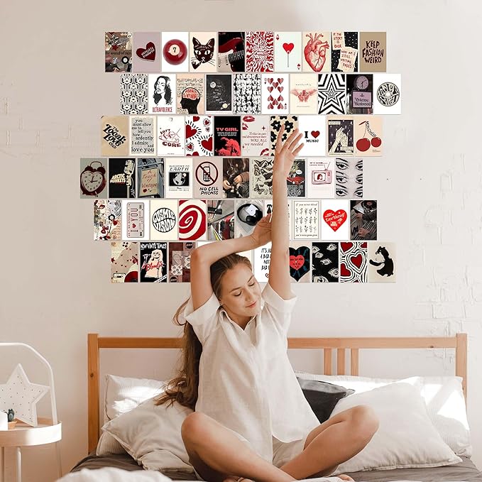 60 pcs Downtown Girl Room Décor, Coquette y2k 2000’s Grunge Posters, Retro Music Wall Art for Bedroom, Trendy Vintage Funky College Dorm Wall Collage Kit Aesthetic Pictures