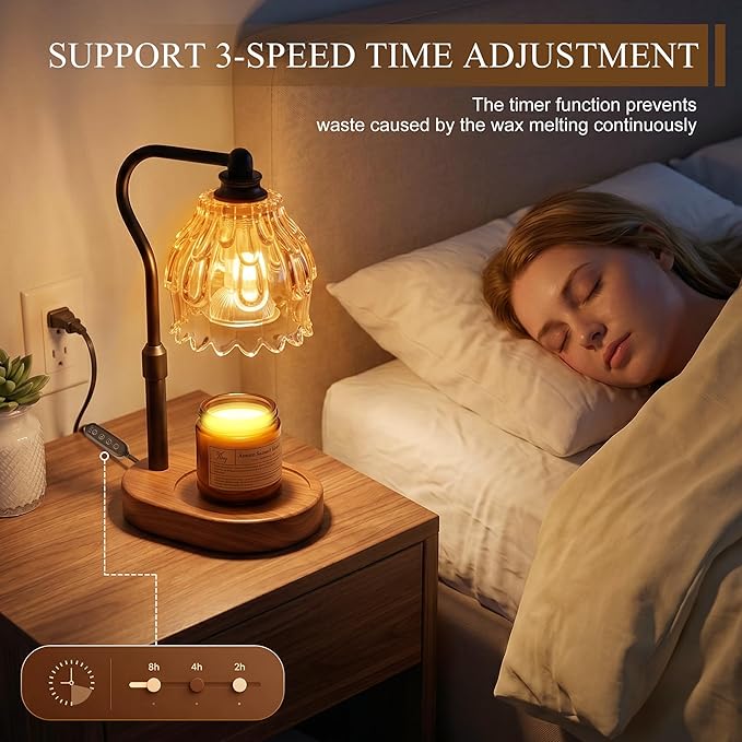 Candle Warmer Lamp with Timer and Wireless Remote Control, Dimmable Candle Warmer for Jar Candles, Height Adjustable Wax Melts Warmer, House Warming Gifts New Home Decor, Gifts for Women Mom(2 Pack)