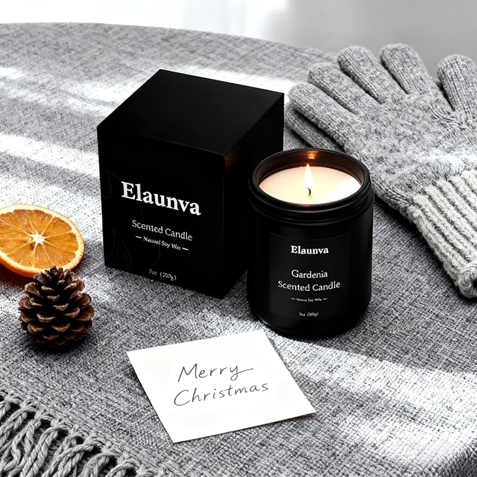Gardenia Scented Candle, 7oz(200g) Natural Soy Wax Aromatherapy Candle, Spring Home Fragrance, Home Decoration, Stress Relief & Relaxation, Perfect Spring Gifts for Men and Women