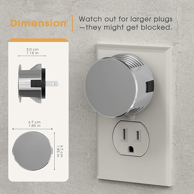 Briignite Night Lights Plug into Wall [2 Pack], Dusk to Dawn Sensor Nightlight, Brightness Adjustable, 3000K Soft White, Dimmable Plug in Night Light for Bathroom Bedroom, Hallway