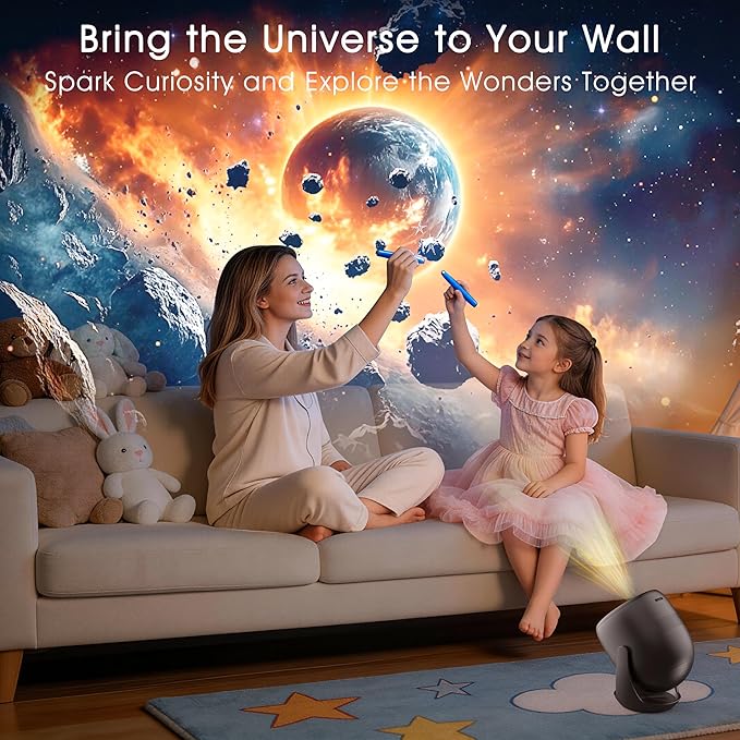 3D Galaxy Projector for Bedroom, 90 Dynamic Scenes Star Projector, HD Planetarium Projector Night Light with Bluetooth Speaker for Decor, Christmas Gift for Kids Adults, Relaxing Ambiance