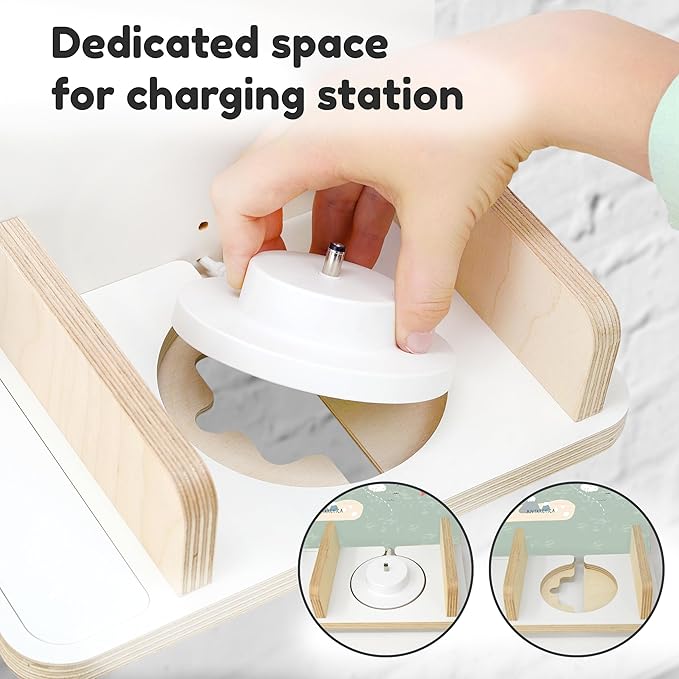 stadtecken Wooden Shelf for Music Box I Suitable for The Toniebox and Tonies I Perfect Storage in The Children's Room I for Setting up or Hanging (Atlas, Medium)