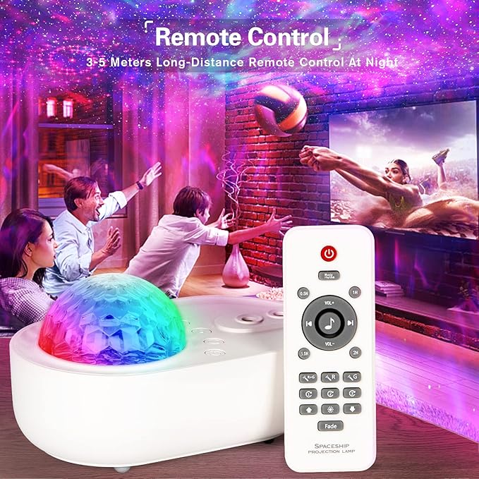 Galaxy Projector for Bedroom,10 Colors Star Projector with Bluetooth Speaker,Remote & Timer,5 White Noise Led Lights for Bedroom,Kids Night Light for Room Decor,Birthday Christmas Housewarming Gifts