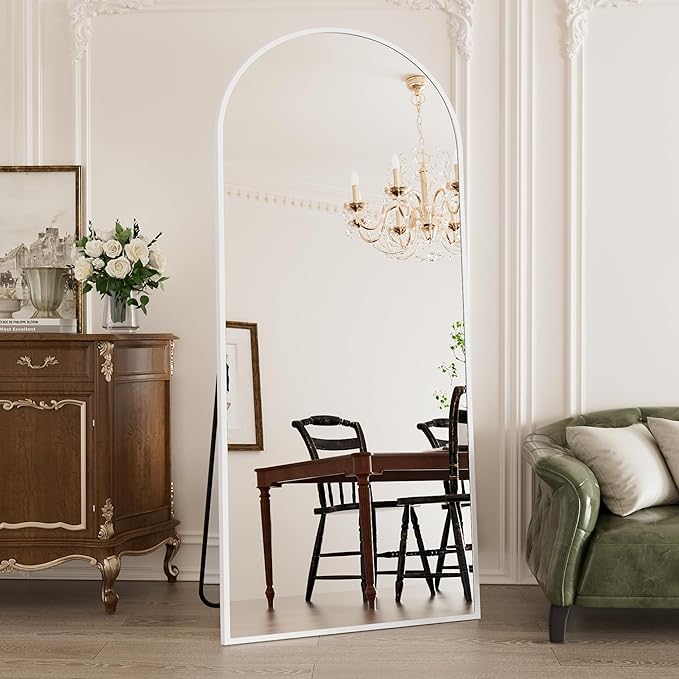 Rowjut Large 71"x30" Arched Full Length Mirror White Floor &Standing for Bedroom &Living Room & Wall Mounted Mirror Full Body Mirrors Hanging or Leaning.