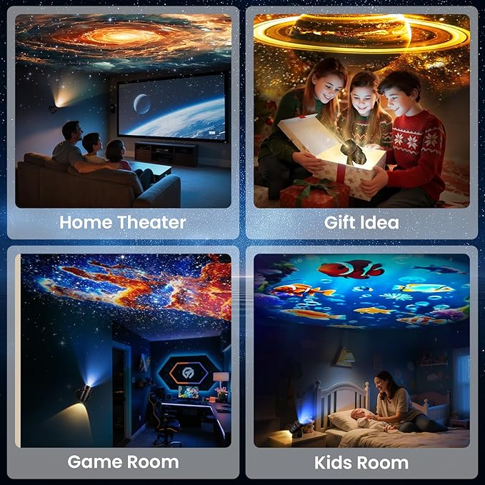 Galaxy Projector, 2-in-1 Planetarium Star Projector with 7 HD Slides Wall Lamp, LED Sconces Night Light Starry Sky Space Solar System Projector Nebula for Kids Bedroom Sleeping Hallway Ceiling Decor