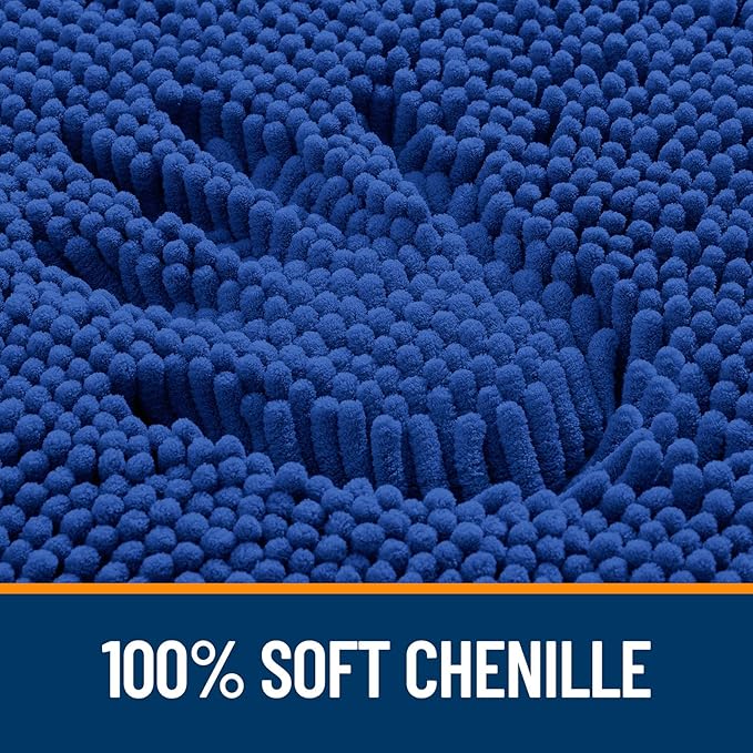OLANLY Large Bathroom Rugs 44x32, Extra Soft Absorbent Chenille Bath Rugs, Rubber Backing Quick Dry, Machine Washable Bath Mats for Bathroom Floor, Tub and Shower, Home Decor Accessories, Royal Blue